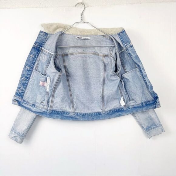 Rebecca Minkoff Stud Detail Clark Denim Jean Jacket light BlueWash Small - Picture 7 of 12